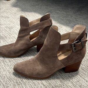 Sole Society Taupe Suede Ankle Booties